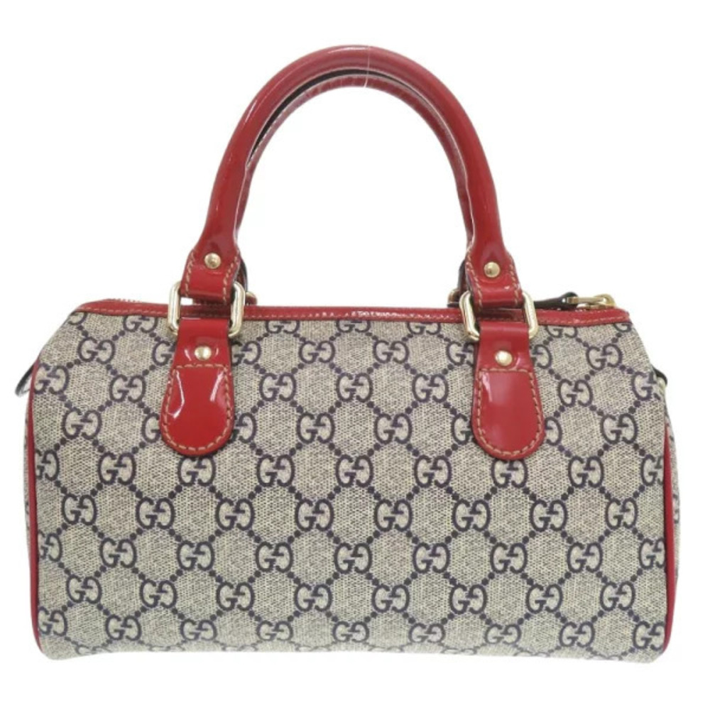 Gucci Heart Boston Handbag Supreme Tattoo Bag Canvas Brown GG
